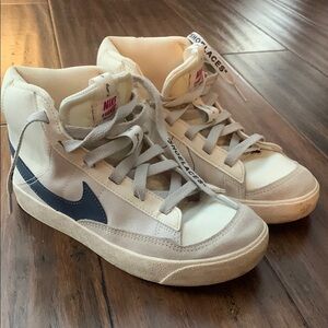 Nike High-Top Sneakers with Navy and White Accents